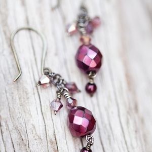 Maroon Sparkly Earrings NWT NEW!